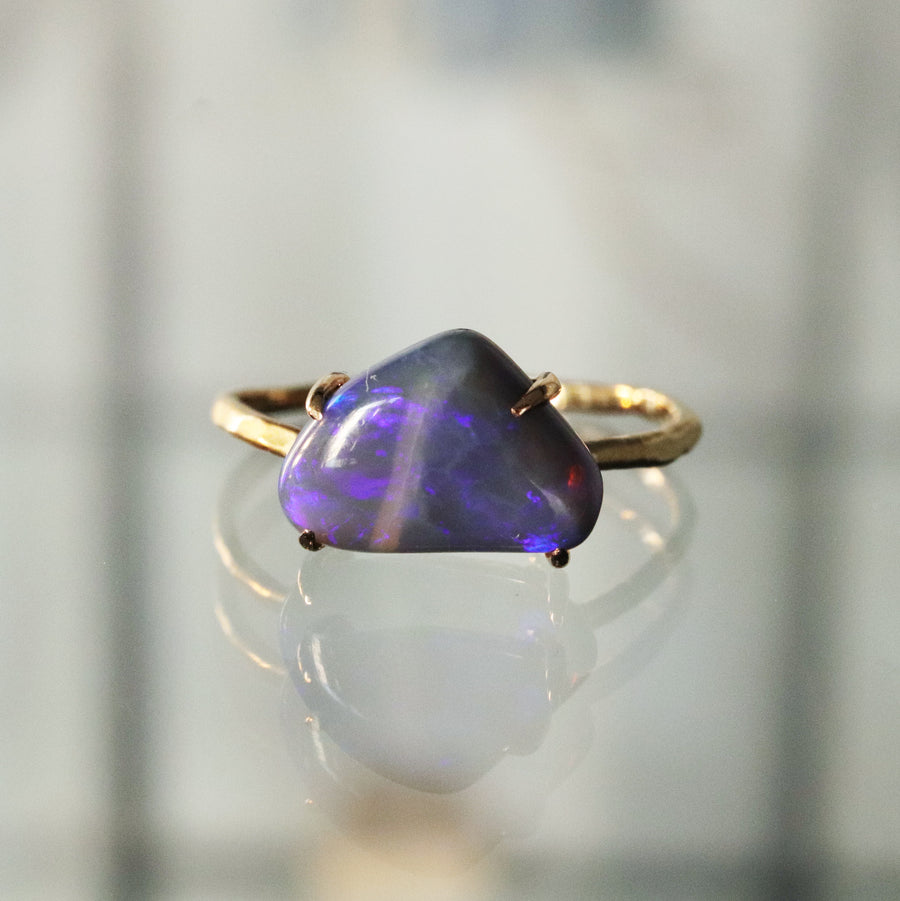 Prong Ring - Crystal Black Opal -