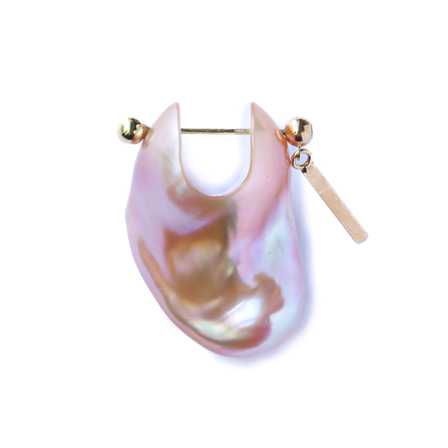 Rock Pierced Earring - Baroque Pearl -