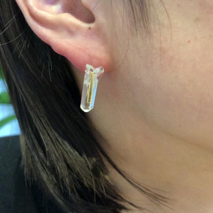 Tsurara Pierced Earrings - Aquamarine -