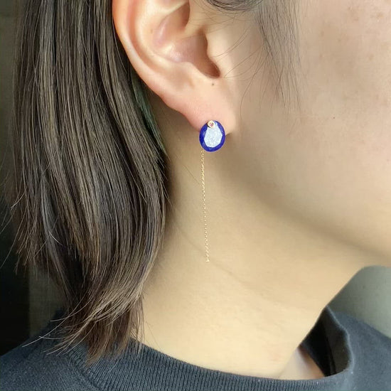 Flat Pierced Earring - Lapis Lazul - – MONAKA jewellery