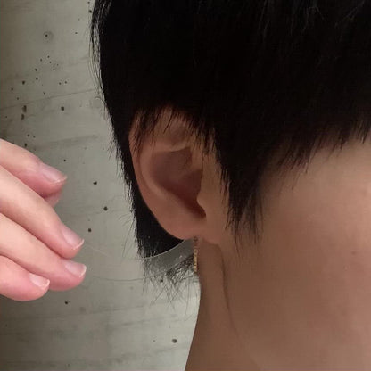 Hibiki Pierced Earrings -Brown Diamond-