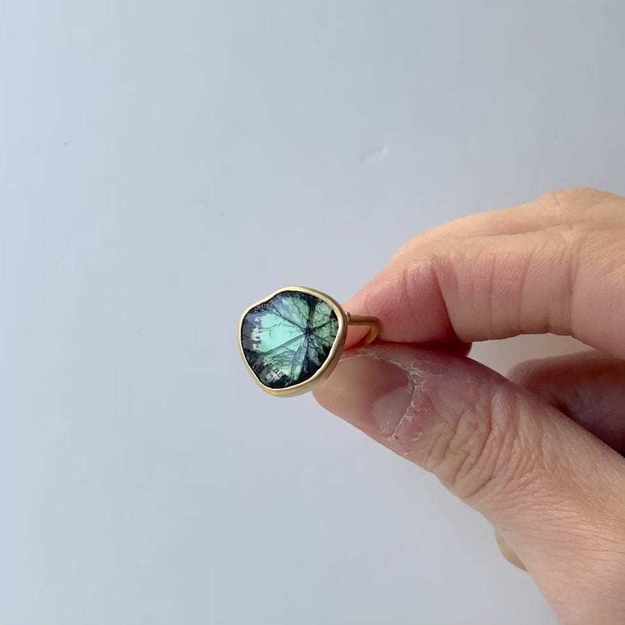 Collet Ring - Trapiche Emerald -