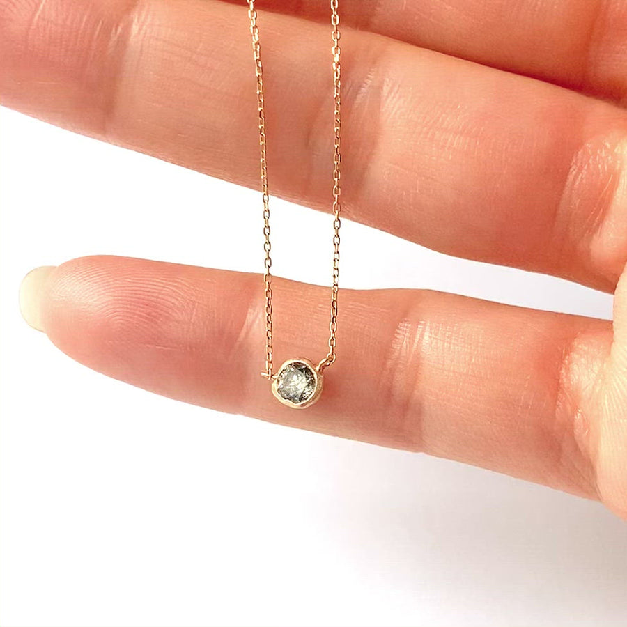 Rough collet Necklace - Natural Diamond -