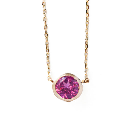 Rough Collet Necklace - Rhodolite Garnet -