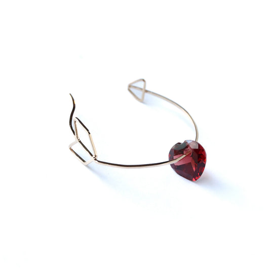 Zukyun Hoop Pierced Earrings - Garnet -