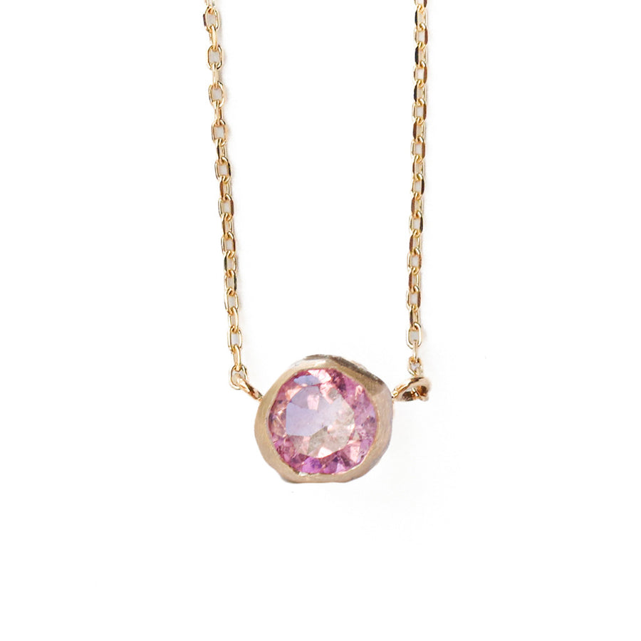 Rough Collet Necklace - Pink Tourmaline -