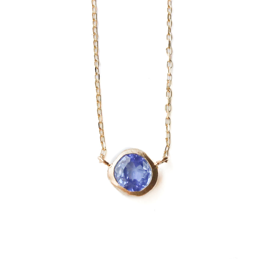 Rough Collet Necklace - Sapphire -
