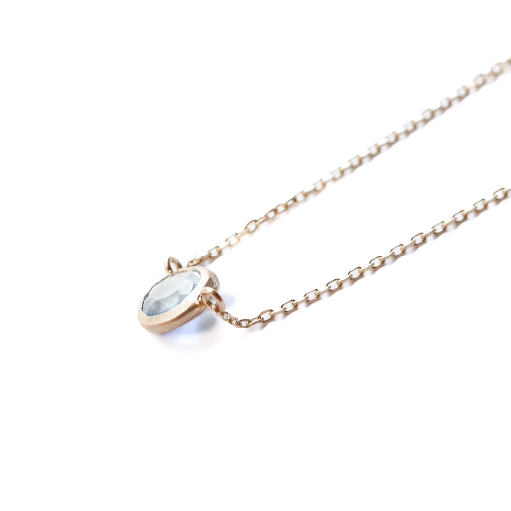Rough Collet Necklace - Rainbow Moonstone -