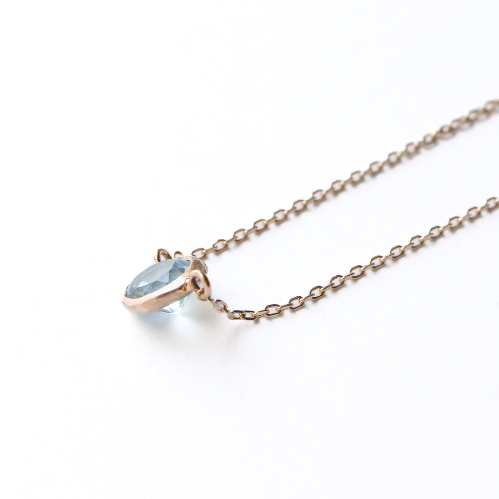 Rough Collet Necklace - Aquamarine -