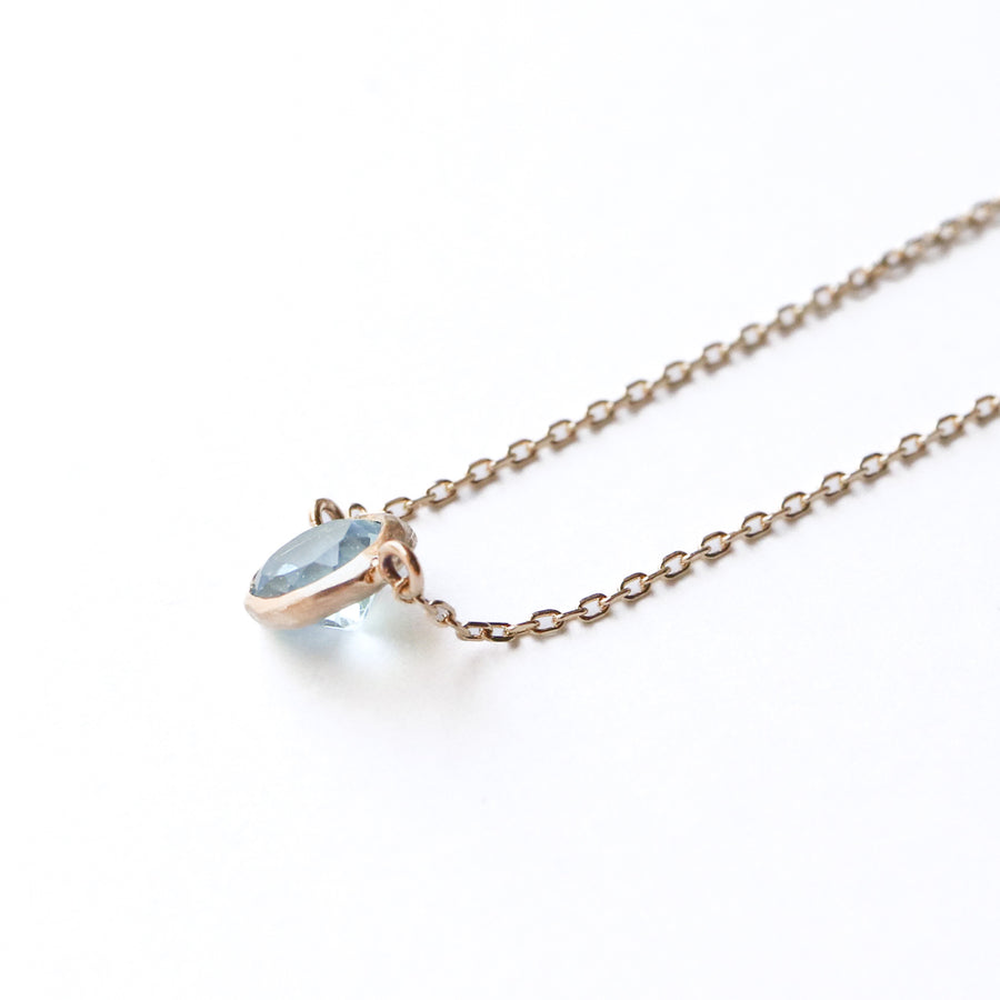 Rough Collet Necklace - Aquamarine -